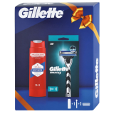 Gillette dárková kazeta Mach3 (strojek + 2 hlavice + sprchový gel Old Spice Whitewater)