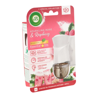 Air Wick elektrický strojek s náplní 19 ml Essential Oils Sparkling Rosé & Raspberry