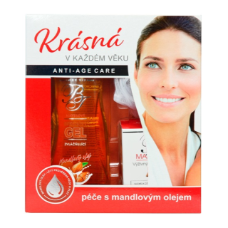 Body Tip mandlový pleť. krém + mandlový sprch. gel 300 ml + masážní žínka