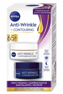 Nivea Duo denní + noční krém 2x50 ml Anti-wrinkle 65+