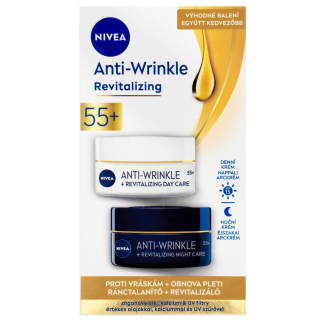 Nivea Duo denní + noční krém 2x50 ml Anti-wrinkle 55+