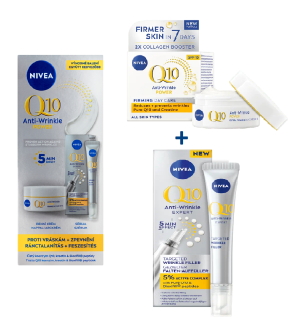 Nivea sada Q10 Anti-Wrinkle Power (denní krém 50 ml Q10 + sérum 15 ml Q10)